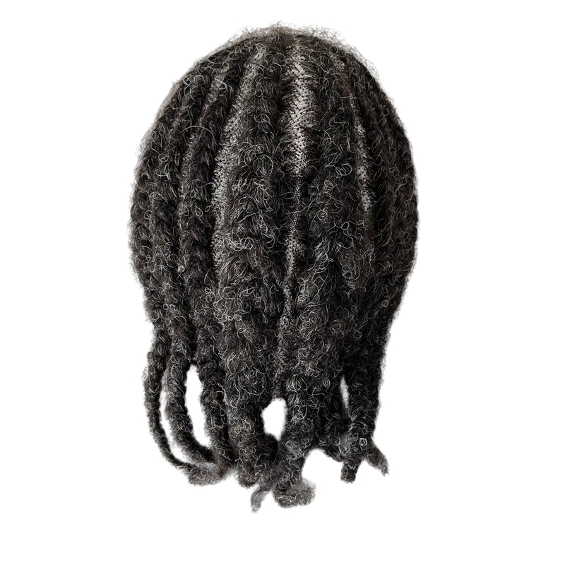 Indian Virgin Human Hair Afro Cornrow Full Lace Toupee 8x10 for Men - product view