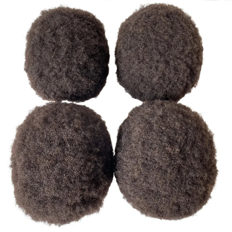 Indisk Virgin-menneskehår Afro Full Lace Toupee #2 Mørkebrun 8x10 Herre-erstatningsenhed til Sorte Mænd