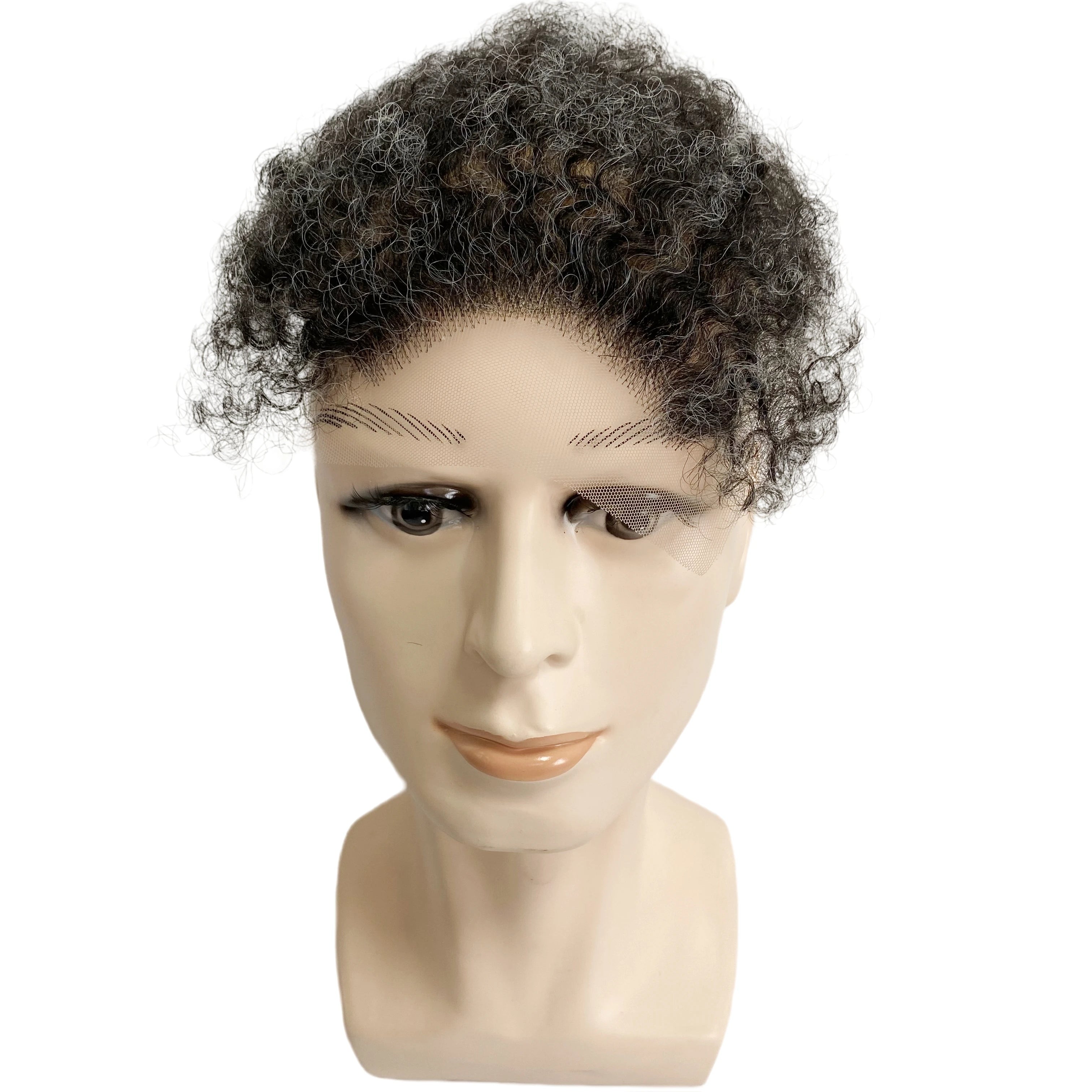 4 mm-es hullámú emberi hajból készült homlokpóthaj 1B10 1B szürke afro hajvonal