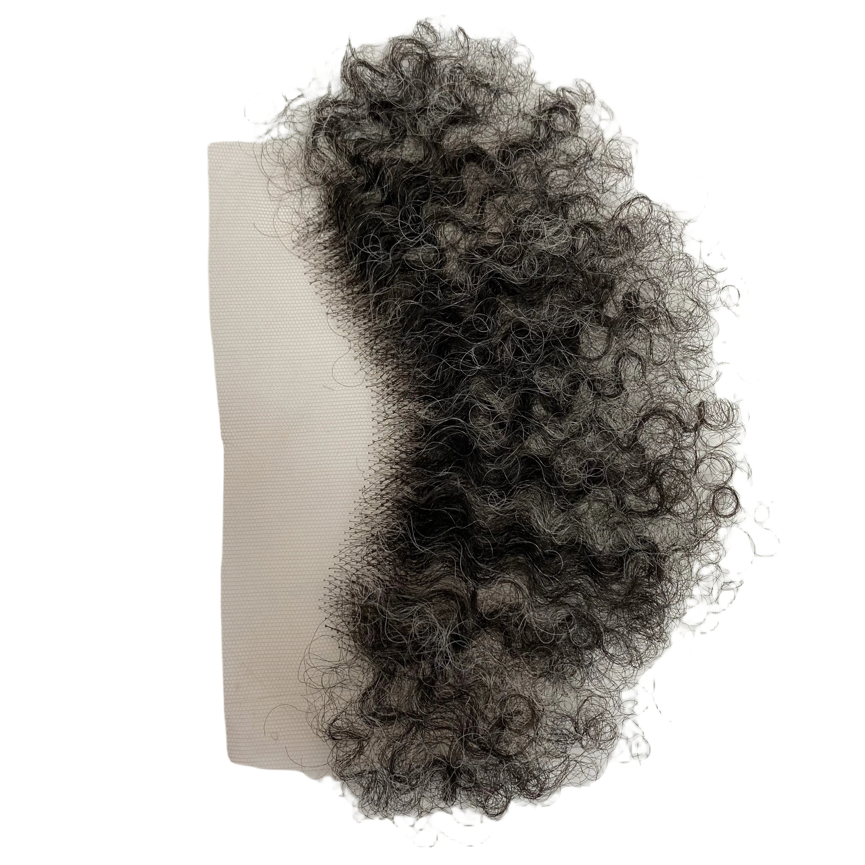 4 mm-es hullámú emberi hajból készült homlokpóthaj 1B10 1B szürke afro hajvonal