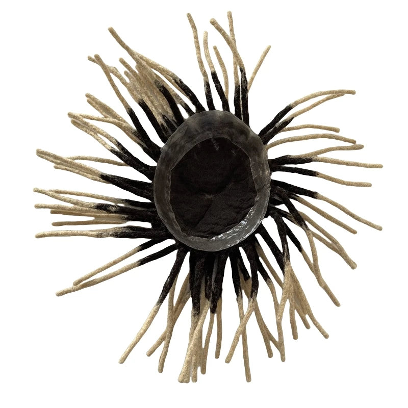 Ombre két tónusú indiai szűz emberi hajból készült rastafrizurás póthaj svájci csipkével és PU peremmel fekete férfiaknak