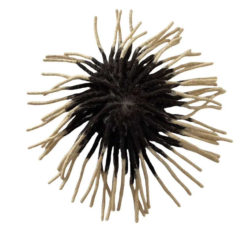 Ombre két tónusú indiai szűz emberi hajból készült rastafrizurás póthaj svájci csipkével és PU peremmel fekete férfiaknak