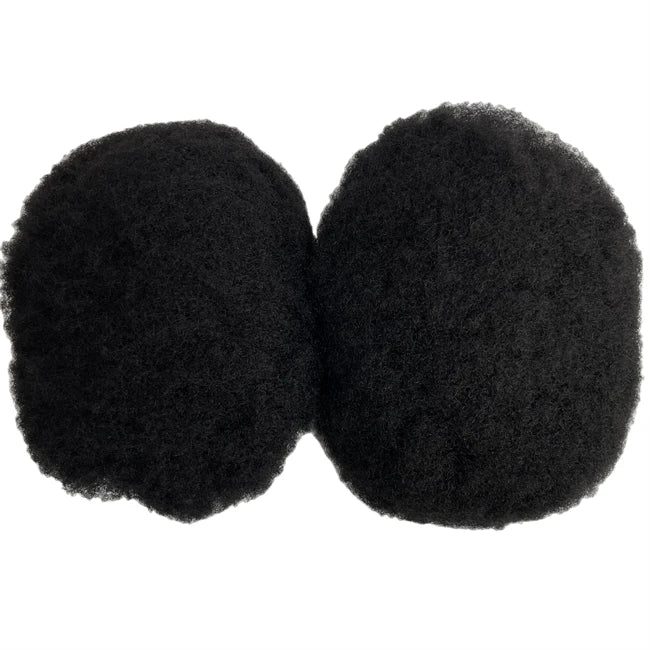 Indiai szűz emberi hajból készült teljes csipkés póthaj #1B színben, afro hullám fekete férfiaknak 6/8/10 mm