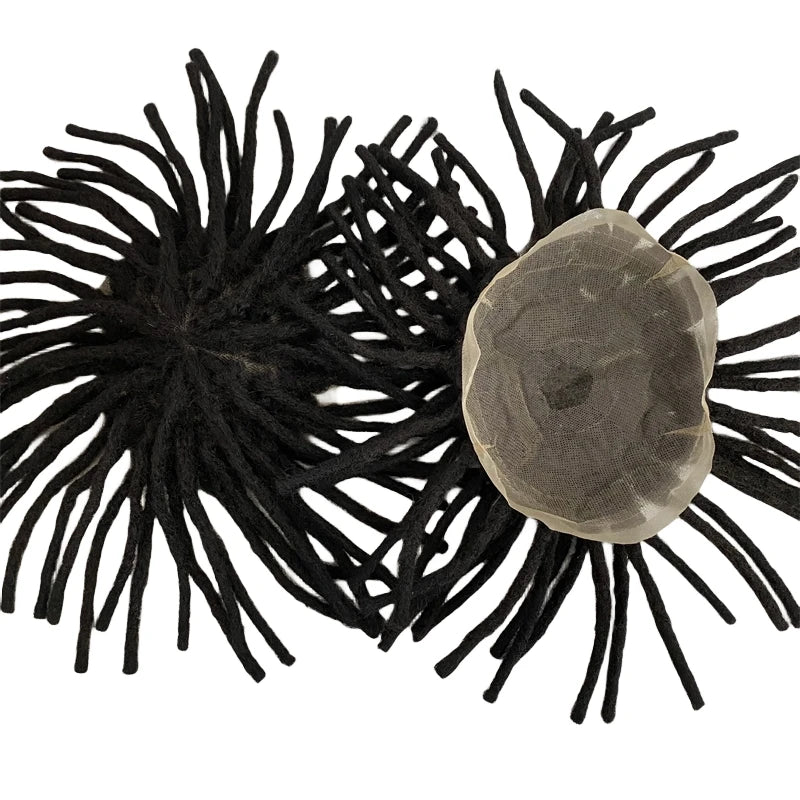 Dreadlocks fuld blonde ægte hårsystem til sorte mænd 8x10