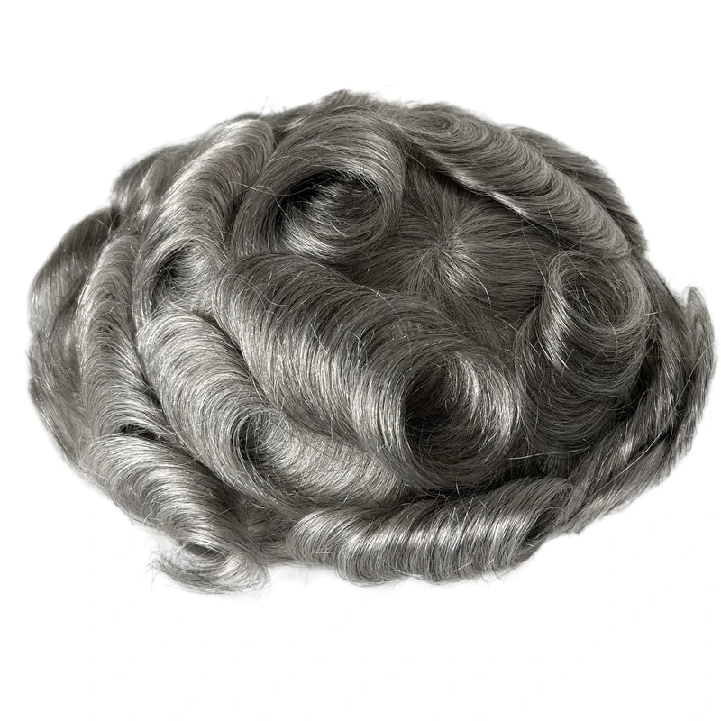 Intialainen neitsythius 1b80# 8x10 toupee, täysi sveitsiläinen pitsi miehille