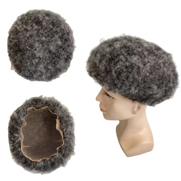 4 mm afro göndör teljes csipkés paróka férfiaknak, 10"x10"