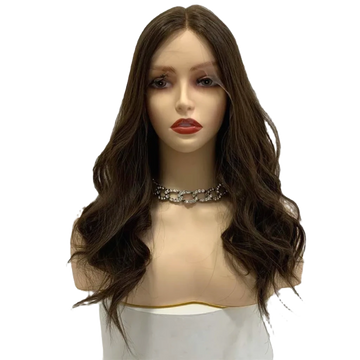 European Virgin Hair Jewish Kosher Wigs - Long Wavy Swiss Lace Front Wig With Baby Hair