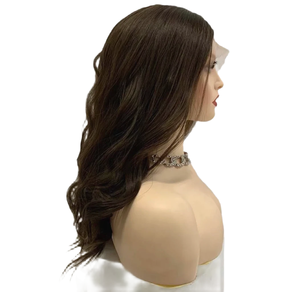 European Virgin Hair Jewish Kosher Wigs - Long Wavy Swiss Lace Front Wig With Baby Hair