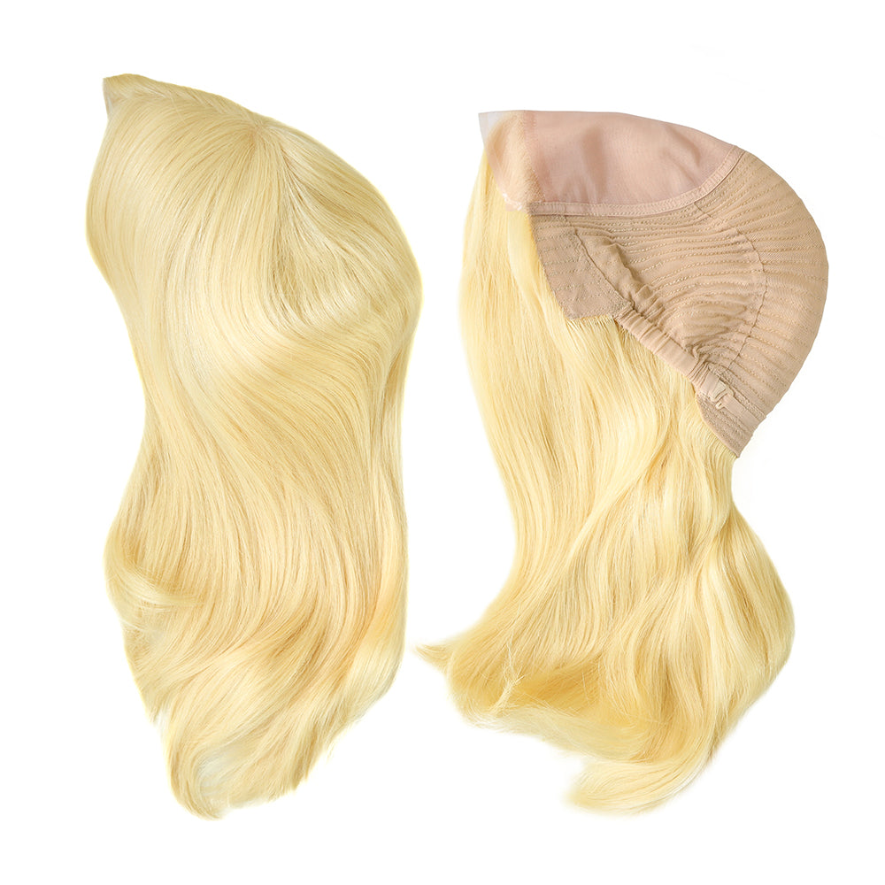 14,5" mono top med 1/2" blonde foran, menneskehår, jødisk paryk til kvinder
