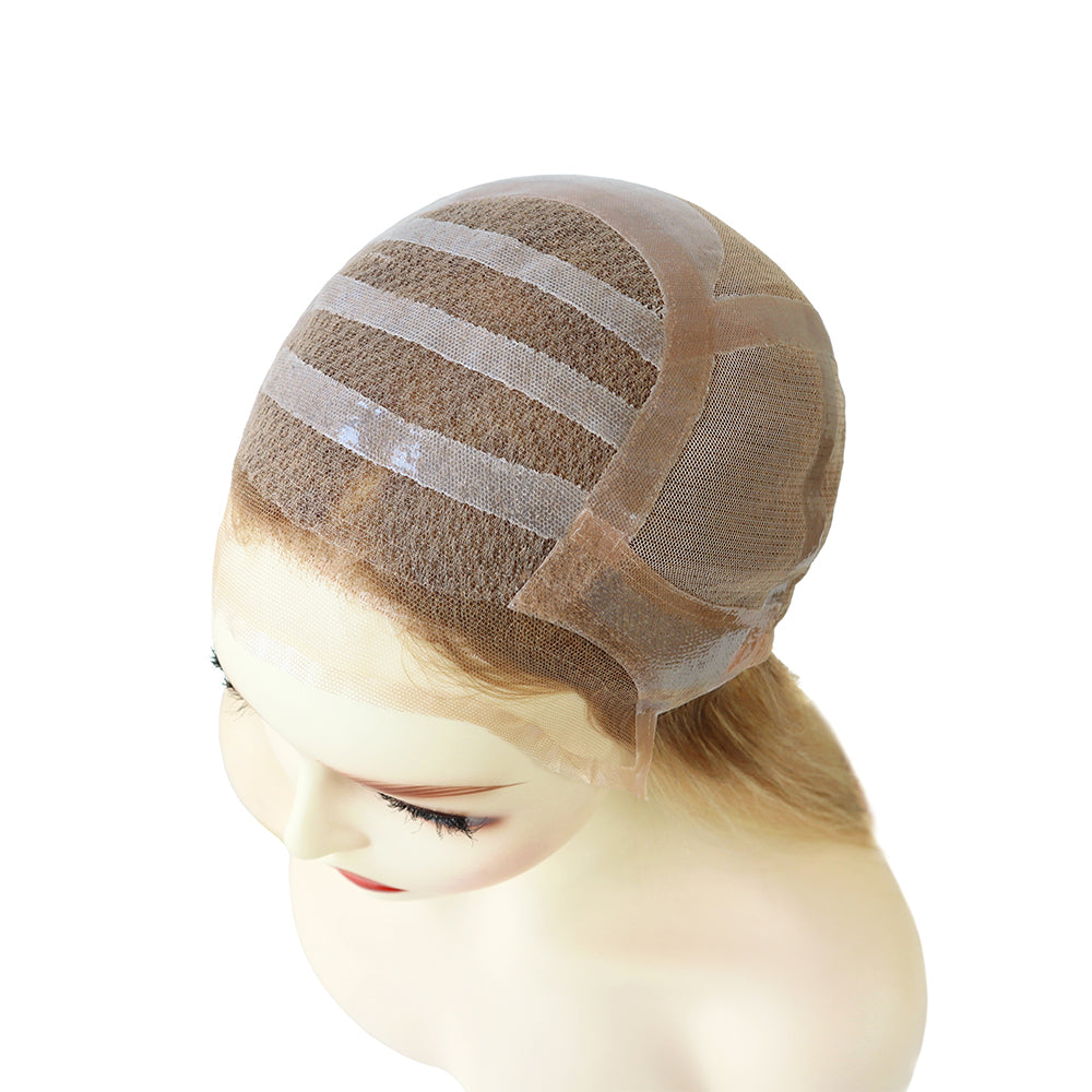 18&quot; Medical Wig Full Cap For Cancer Patients Hand Tied Silicone Base Jewish Wig