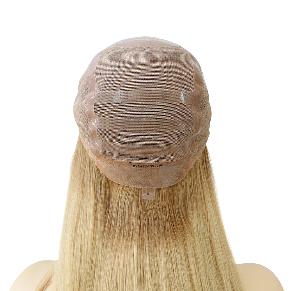 18&quot; Medical Wig Full Cap For Cancer Patients Hand Tied Silicone Base Wig