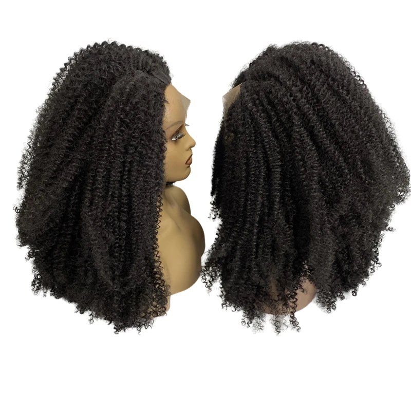 Kinky Curl 150% Density Front Lace Wig for Black Women
