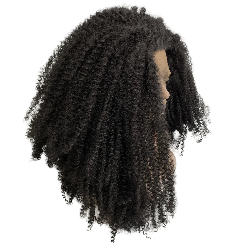 Parrucca Ricci Crespi Densità 150% in Pizzo Frontale per Donne Nere
