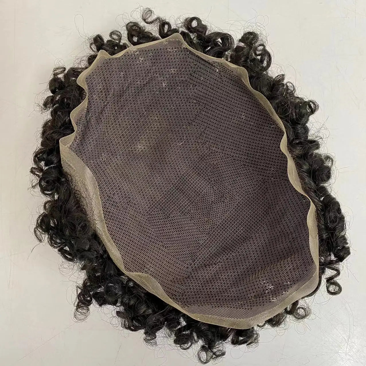 15mm Curl 7x9 Toupee Full Lace Units for Black Men