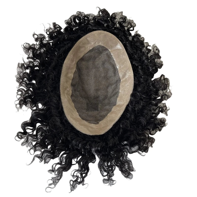 Malaysian Virgin Human Hair 10mm Wave Toupee 8x10 Mono Lace Unit for Black Men