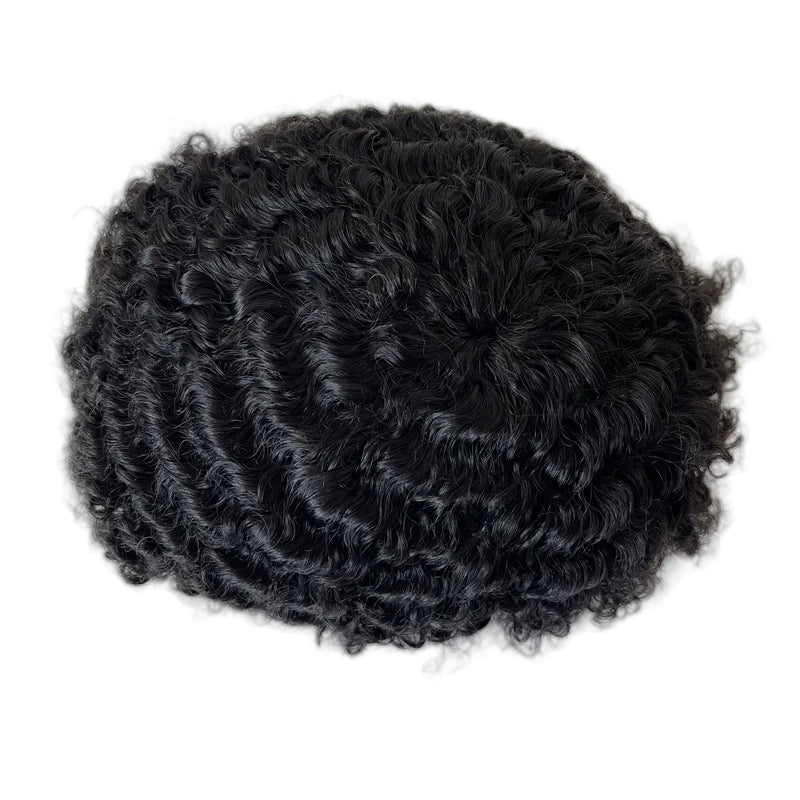 Malaysian Virgin Human Hair 10mm Wave Toupee 8x10 Mono Lace Unit for Black Men - product view