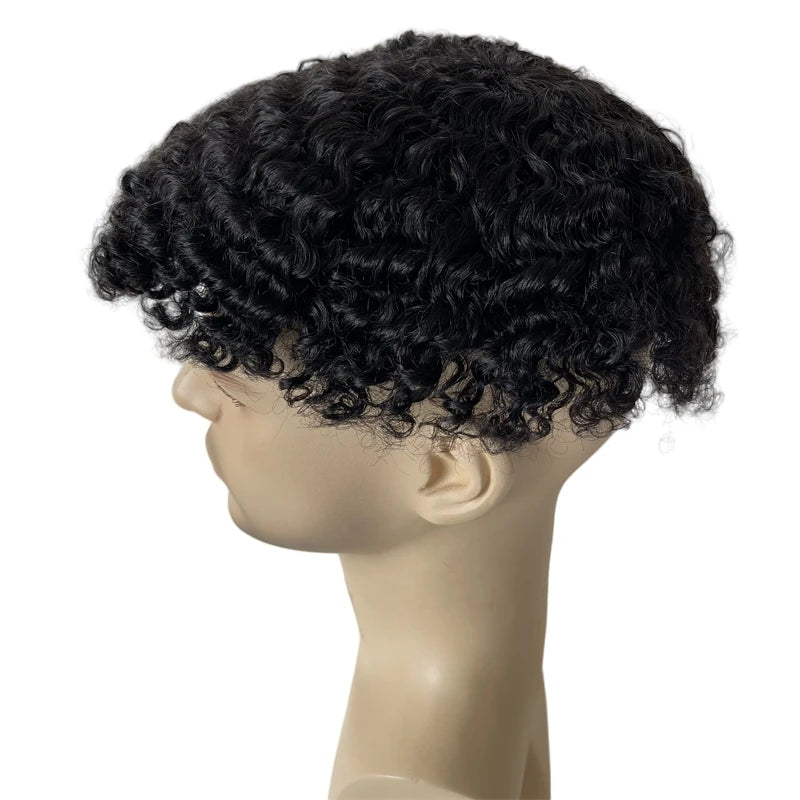 Malaysian Virgin Human Hair 10mm Wave Toupee 8x10 Mono Lace Unit for Black Men