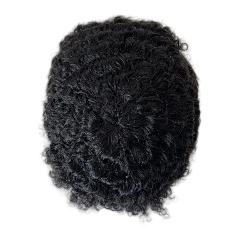 Malaysian Virgin Human Hair 10mm Wave Toupee 8x10 Mono Lace Unit for Black Men