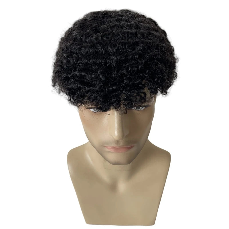 Malaysian Virgin Human Hair 10mm Wave Toupee 8x10 Mono Lace Unit for Black Men