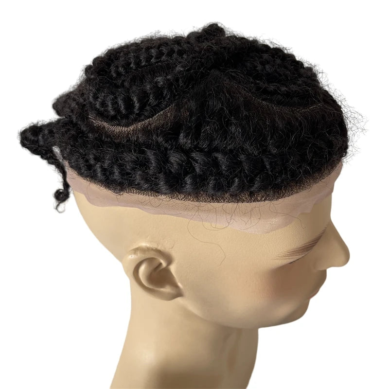 Malaysian Virgin Human Hair Systems Root Afro Corn Braids 1b