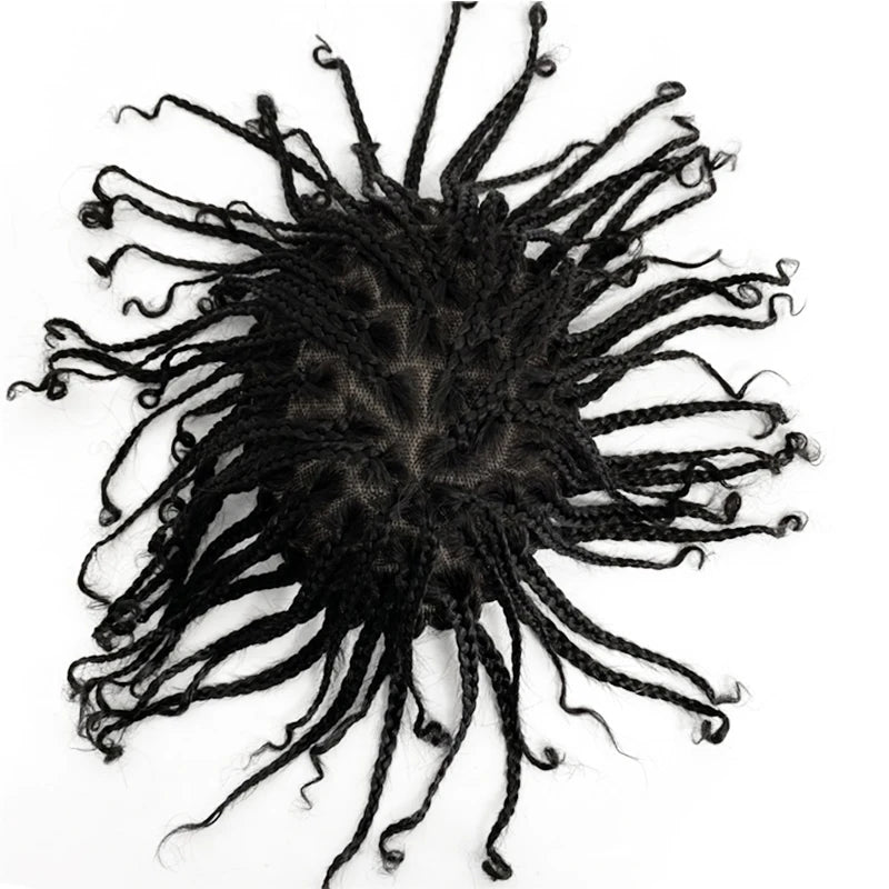 Braided Mono Lace Human Hair Toupee For Men