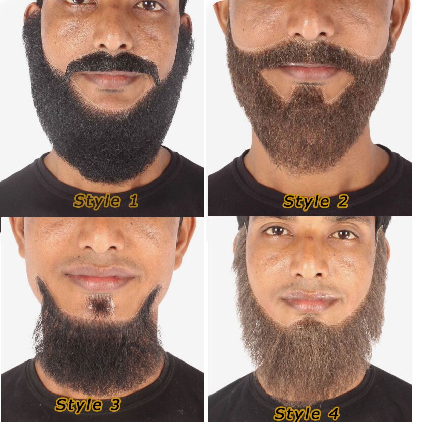 Men&#39;s Long Hair Beard Fake Realistic Makeup Lace Mustache