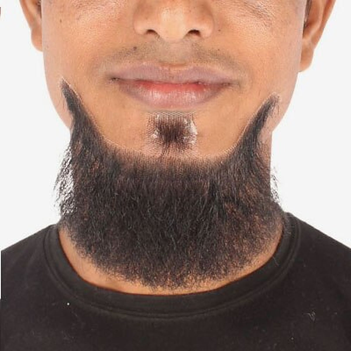 Men's Long Hair Beard Fake Realistic Makeup Lace Mustache - base construction detail 10