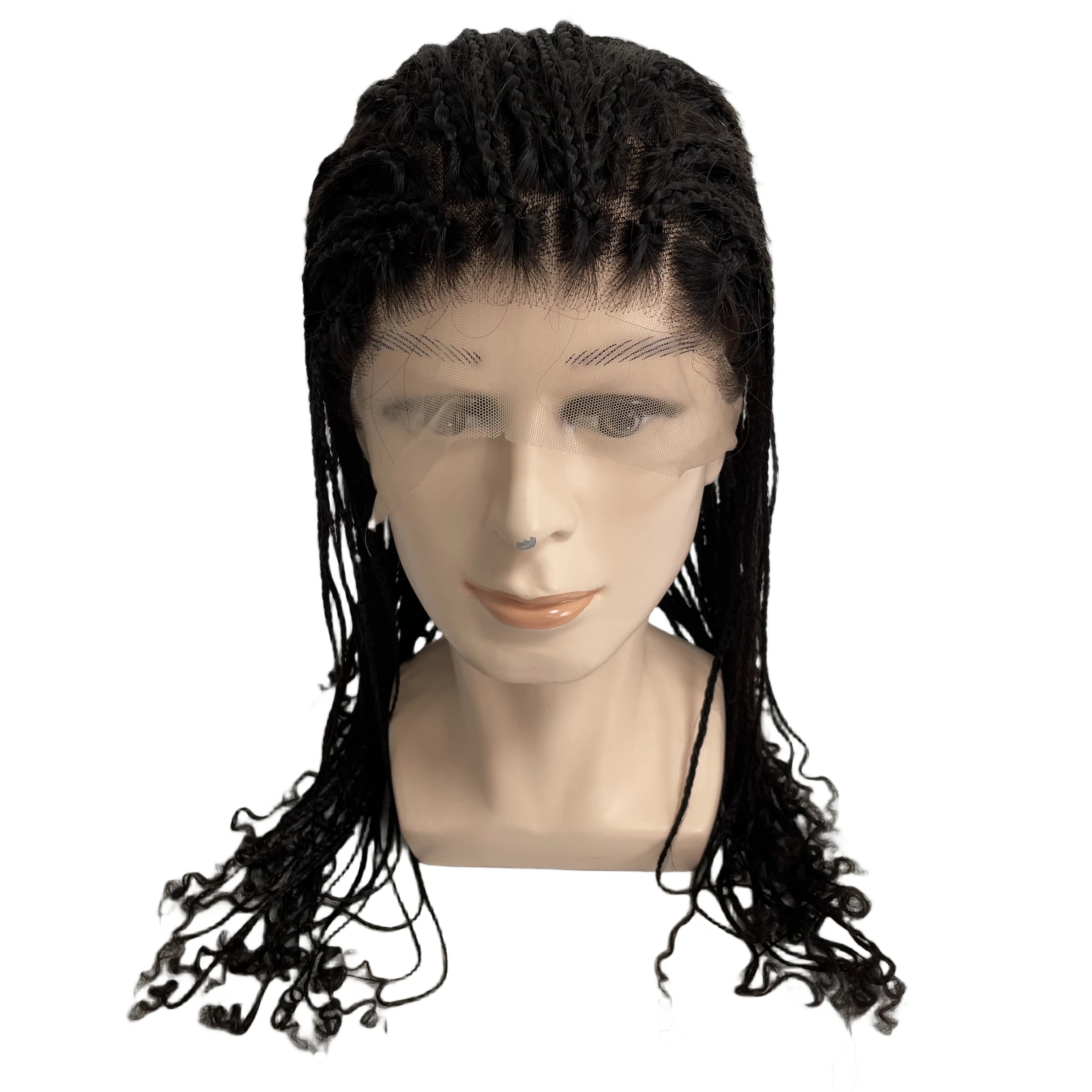 Długie box warkocze pełna koronka peruka dla czarnoskórych mężczyzn