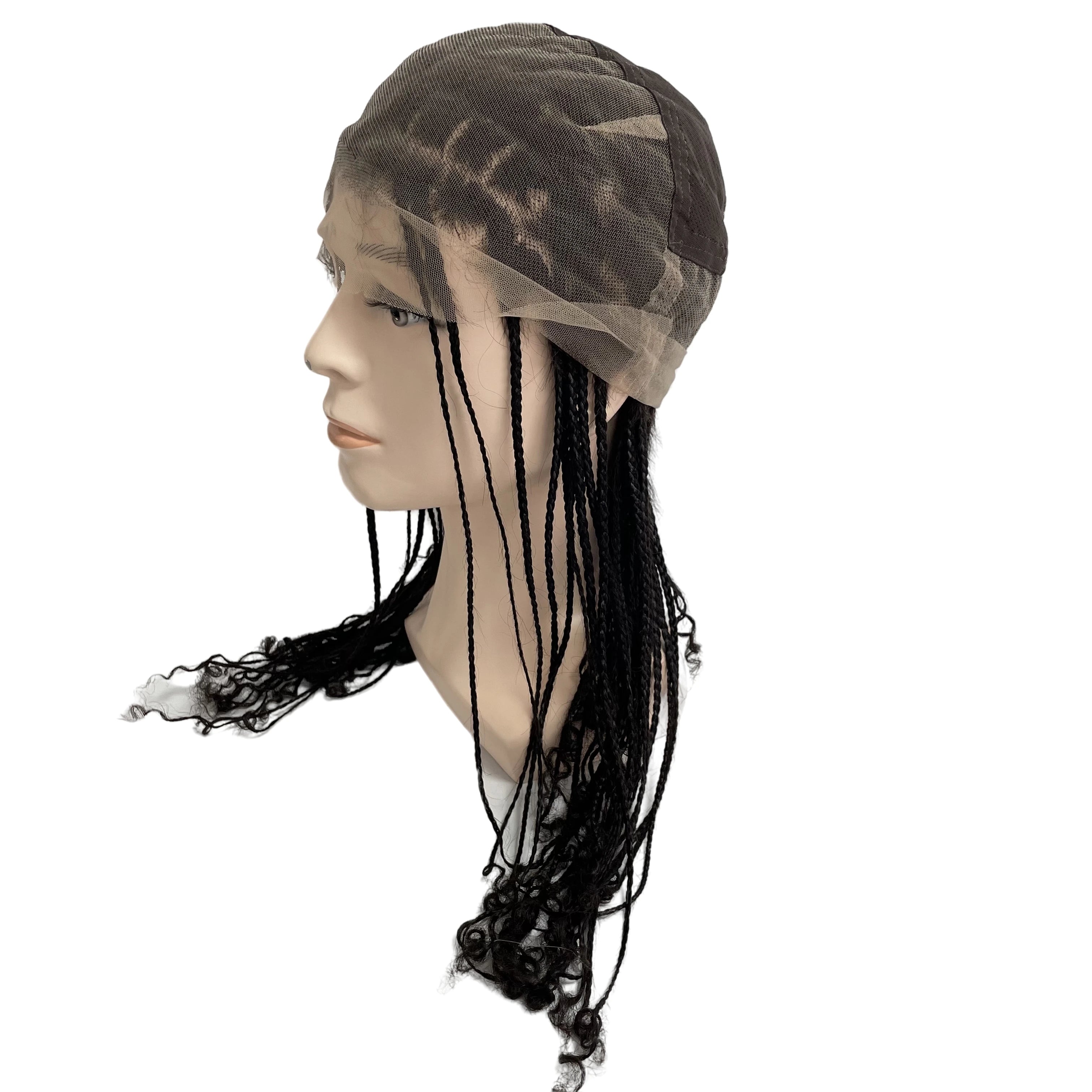 Długie box warkocze pełna koronka peruka dla czarnoskórych mężczyzn