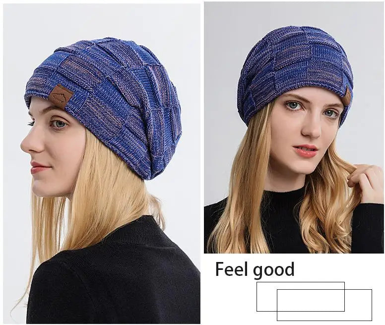 GEEN GEEN Herfst/Winter Beanie Pruiken voor Vrouwen, Brei Warme Dikke Skully Kous Beanie Muts met Haar Bevestigd, Dames Blonde Cap Pruik