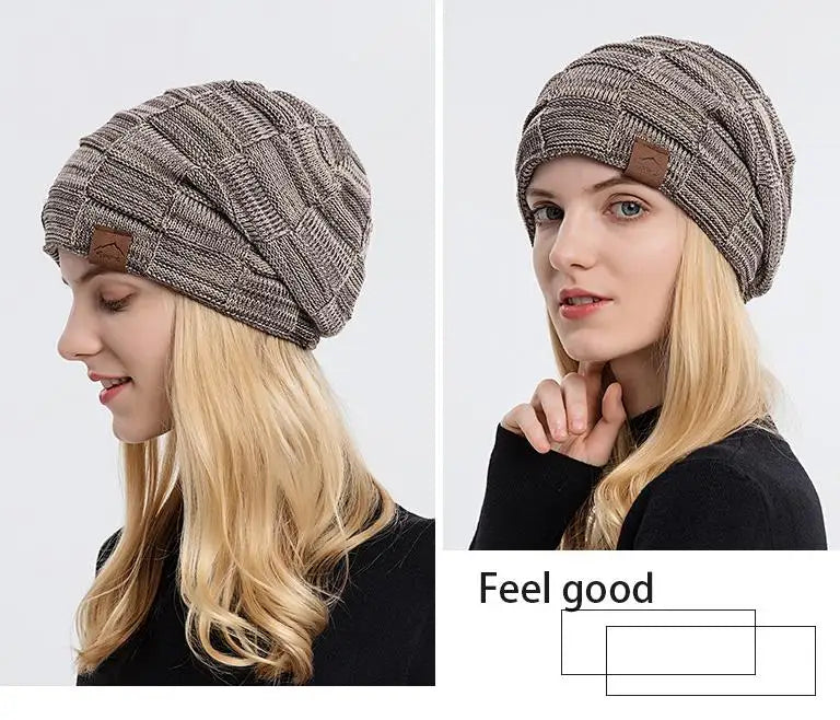 GEEN GEEN Herfst/Winter Beanie Pruiken voor Vrouwen, Brei Warme Dikke Skully Kous Beanie Muts met Haar Bevestigd, Dames Blonde Cap Pruik