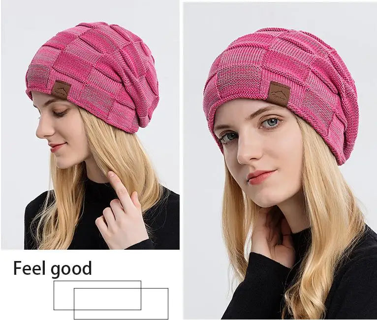 GEEN GEEN Herfst/Winter Beanie Pruiken voor Vrouwen, Brei Warme Dikke Skully Kous Beanie Muts met Haar Bevestigd, Dames Blonde Cap Pruik