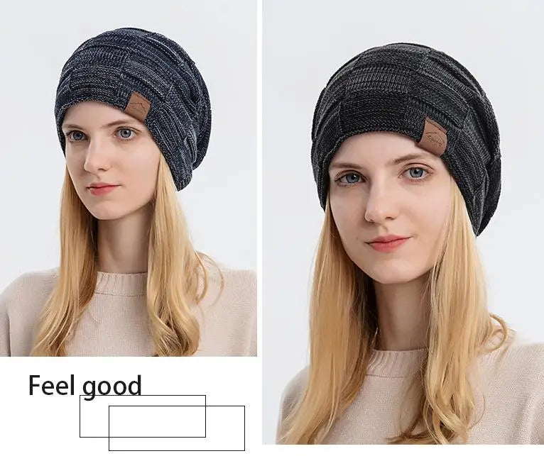 NOOFNO Fall/Winter Beanie Wigs for Women,Knit Warm  Thick Skully Stocking Binie Hat with Hair Attached,Women's Blonde  Cap Wig