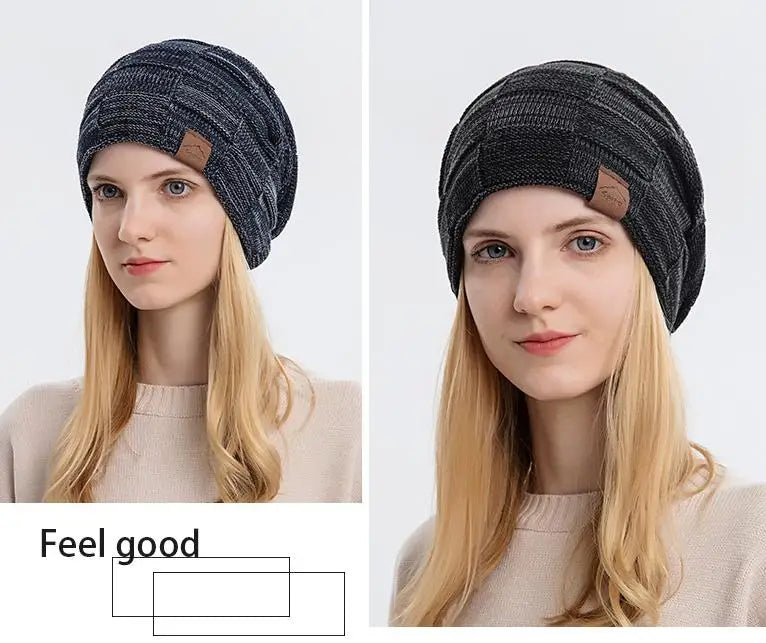 GEEN GEEN Herfst/Winter Beanie Pruiken voor Vrouwen, Brei Warme Dikke Skully Kous Beanie Muts met Haar Bevestigd, Dames Blonde Cap Pruik