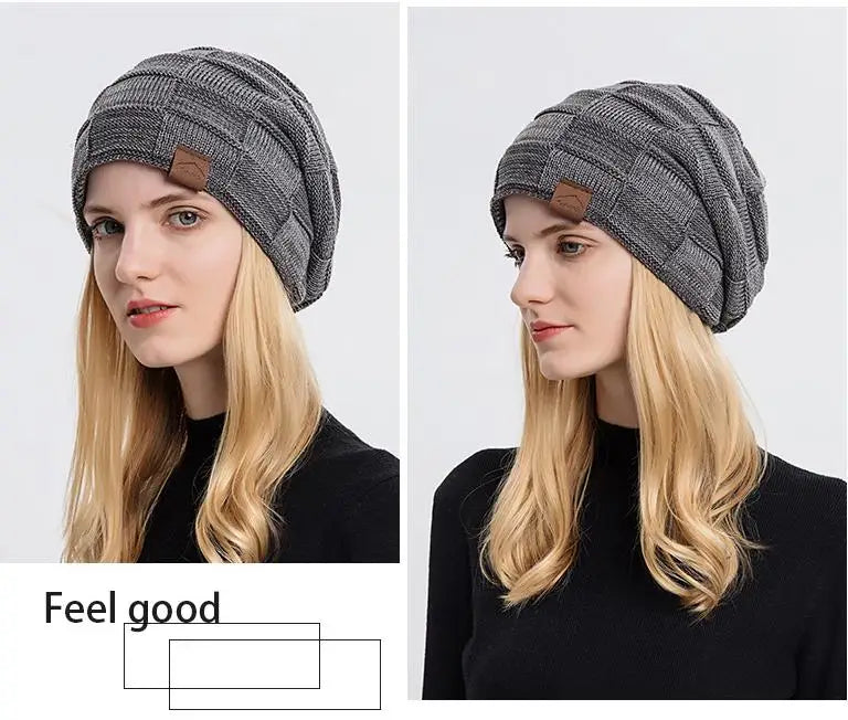 NOOFNO Fall/Winter Beanie Wigs for Women,Knit Warm  Thick Skully Stocking Binie Hat with Hair Attached,Women's Blonde  Cap Wig