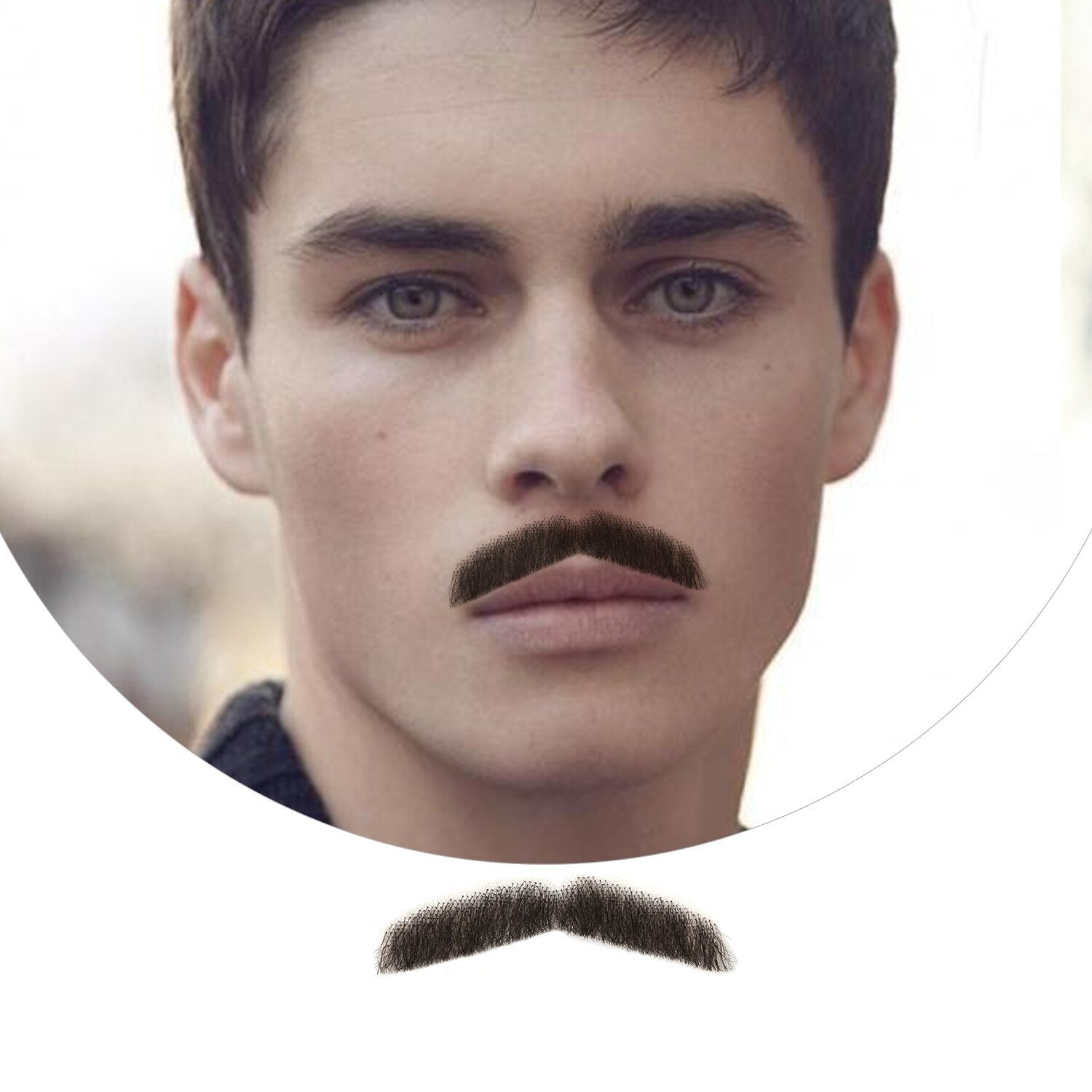 100% ludzkie włosy, miękka sztuczna broda dla mężczyzn, makijaż, wąsy
