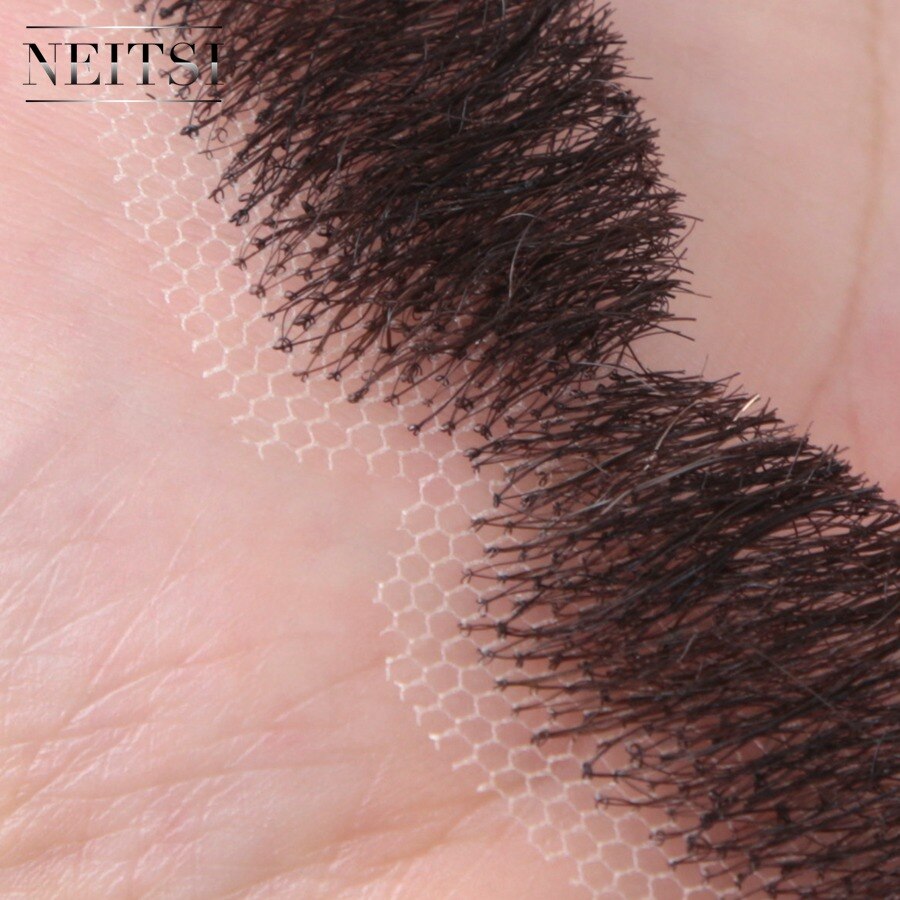 100% ludzkie włosy, miękka sztuczna broda dla mężczyzn, makijaż, wąsy