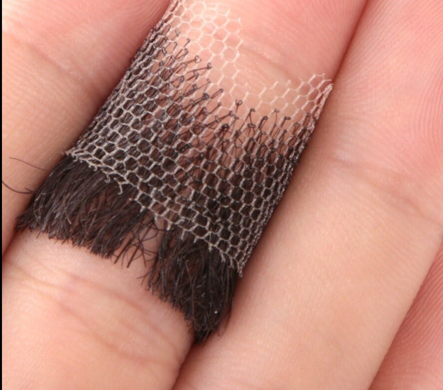 Herre realistisk bart, håndknyttet 100% menneskehår, falskt skjegg