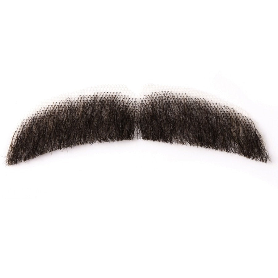 Men&#39;s Realistic Mustache Handknoted 100% Human Hair Fake Beard