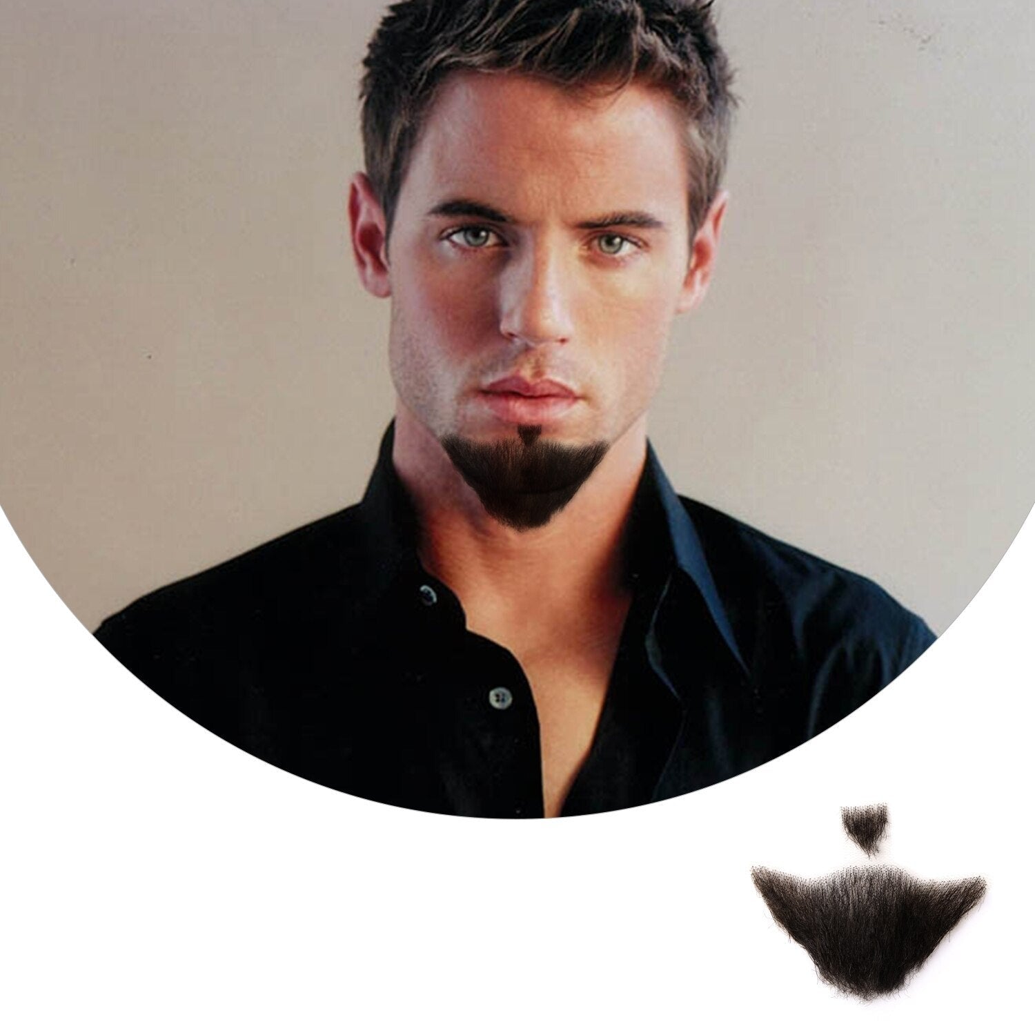 Falsk skæg blondeskæg mænd ægte menneskehår tyndt usynligt overskæg