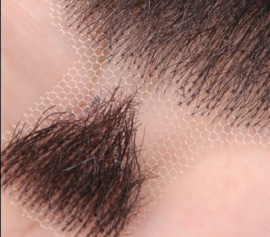 Falsk skæg blondeskæg mænd ægte menneskehår tyndt usynligt overskæg