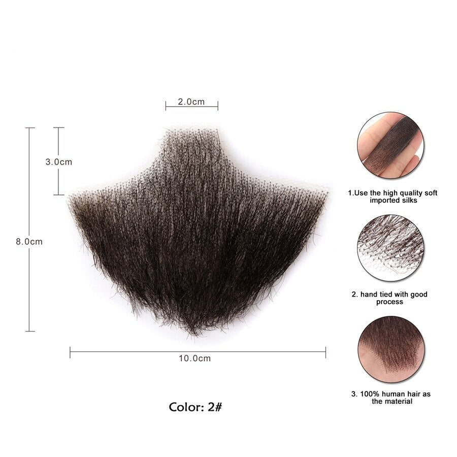 Lace Invisible Fake Beards For Men 100% Remy Hair Mustache - ReHair System