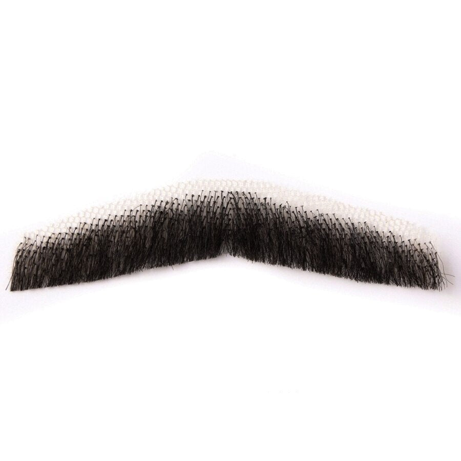 Men Lace Invisible Fake Beards 100% Hair Mustache