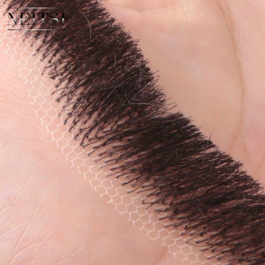 Męskie koronkowe niewidoczne sztuczne brody 100% włosów wąsy