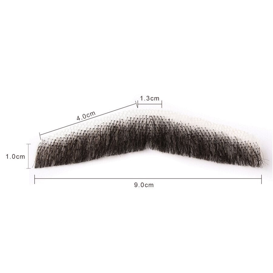 Męskie koronkowe niewidoczne sztuczne brody 100% włosów wąsy