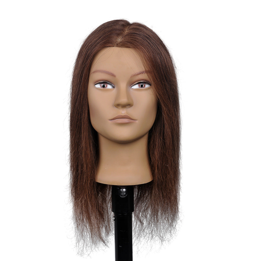 Real Hair Styling Training Doll Fake Head Wig Washing, Cutting, Blowing