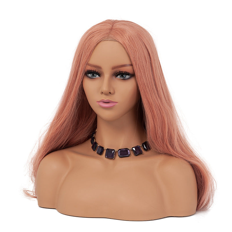 Wig Model Head - Human Hair Props - Yellow Jewelry Display