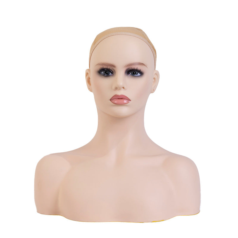 Female Wig Hat Display Stand Double Shoulder Mannequin Head
