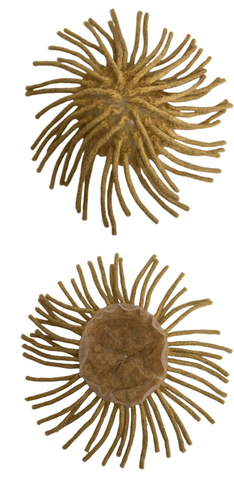 Ihmisen hiuksista valmistettu hiuslisäke #1 Dreadlockit, 8x10 täysi pitsiperuukki mustille miehille