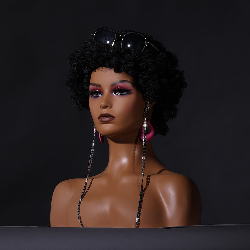 Mannequin Head Wig Half Length Double Shoulders Jewelry Bracket